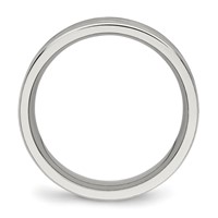 Stainless Steel Brushed and Polished Diamond-cut 6.5mm Band view 2