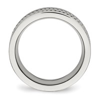 Chisel Stainless Steel Brushed and Polished Twisted 7mm Band view 2