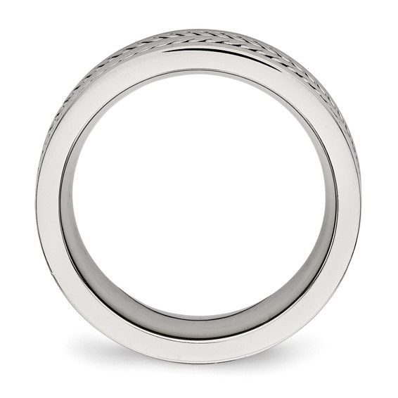 Chisel Stainless Steel Brushed and Polished Twisted 7mm Band