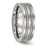 Chisel Stainless Steel Brushed and Polished Twisted 7mm Band view 4