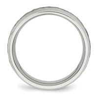Chisel Stainless Steel Brushed Polished and Hammered 7.5mm Band view 2