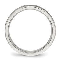 Chisel Stainless Steel Polished and Hammered 6mm Grooved Band view 2