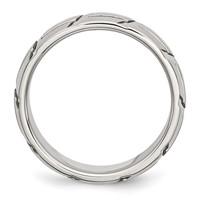 Chisel Stainless Steel Brushed and Polished 8mm Grooved Band view 5