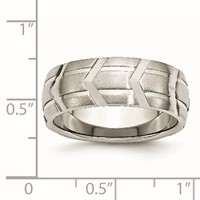 Chisel Stainless Steel Brushed and Polished 8mm Grooved Band view 4