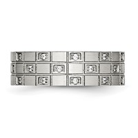 Stainless Steel Brushed Band with CZ 7mm Grooved view 3