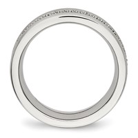 Chisel Stainless Steel Brushed and Polished Band with CZ Checkered 7.5mm view 2
