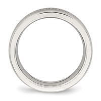 Chisel Stainless Steel Brushed and Polished Band with CZ 6.5mm view 2