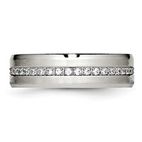 Chisel Stainless Steel Brushed and Polished Band with CZ 6.5mm view 3