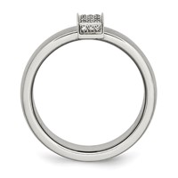 Stainless Steel Brushed Band with CZ 8mm view 2
