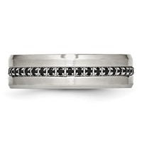 Chisel Stainless Steel Brushed and Polished Black CZ 6.5mm Band view 3