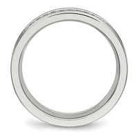 Chisel Stainless Steel Polished Band with CZ 6.5mm view 2