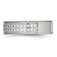 Chisel Stainless Steel Polished Band with CZ 6.5mm view 3