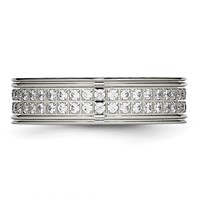 Chisel Stainless Steel Polished Band with CZ 6.5mm view 4
