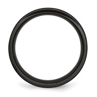 Chisel Stainless Steel Polished Black IP-plated Cross 6mm Concave Band view 2