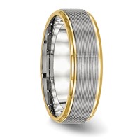 Chisel Stainless Steel Polished Yellow IP-plated 6mm Grooved Band view 4