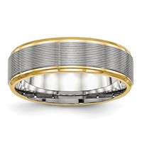 Chisel Stainless Steel Polished Yellow IP-plated 6mm Grooved Band view 1