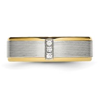 Stainless Steel Polished Yellow IP-plated Band with CZ 6mm Grooved view 4