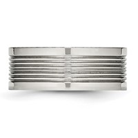 Stainless Steel Polished Grooved 8mm Comfort Fit Band view 3