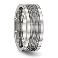 Stainless Steel Polished Grooved 8mm Comfort Fit Band view 4