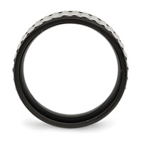 Stainless Steel Polished Black IP-plated 9mm Studded Band view 2