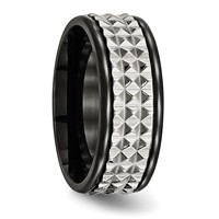 Stainless Steel Polished Black IP-plated 9mm Studded Band view 4