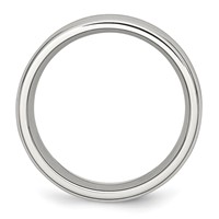 Chisel Stainless Steel Polished Band with Black Carbon Fiber Inlay 8mm view 3