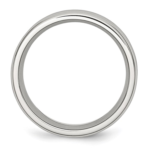 Chisel Stainless Steel Polished with Black Carbon Fiber Inlay 8mm Band