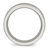 Chisel Stainless Steel Polished Band with CZ 7mm view 2