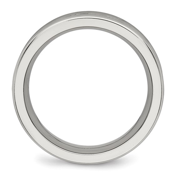 Chisel Stainless Steel Polished with CZ 7mm Band