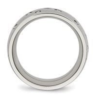 Chisel Stainless Steel Polished CZ 12mm Band view 2