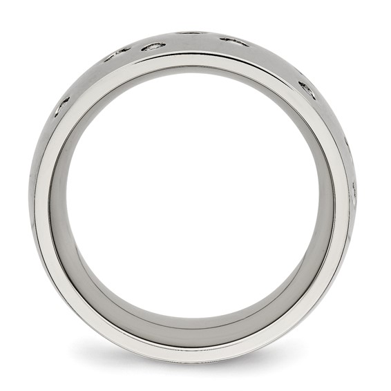 Chisel Stainless Steel Polished CZ 12mm Band
