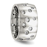 Chisel Stainless Steel Polished CZ 12mm Band view 4