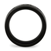 Chisel Stainless Steel Brushed and Polished Black IP-plated with CZ 10mm Band view 2