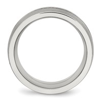 Chisel Stainless Steel Brushed and Polished Band with CZ 10mm view 2