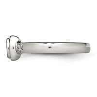 Chisel Stainless Steel Polished CZ Ring view 3