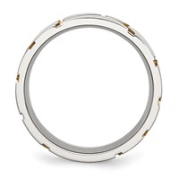 Chisel Stainless Steel Brushed Yellow IP-plated 8mm Grooved Band view 2