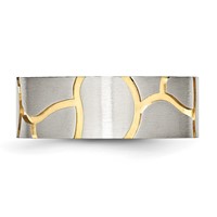 Chisel Stainless Steel Brushed Yellow IP-plated 8mm Grooved Band view 3