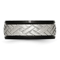 Chisel Stainless Steel Brushed Black IP-plated 8mm Grooved Band view 3
