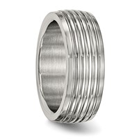 Stainless Steel Polished 8mm Grooved Band view 4