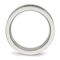 Stainless Steel Brushed and Polished Band with Black CZ 8mm view 2