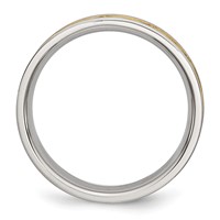 Chisel Stainless Steel Brushed Yellow IP-plated 6mm Grooved Band view 2