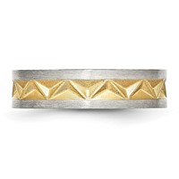 Chisel Stainless Steel Brushed Yellow IP-plated 6mm Grooved Band view 3