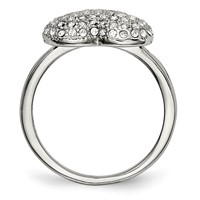 Stainless Steel Polished Ring with Preciosa Crystal Heart view 2