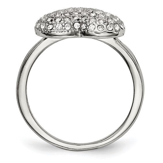 Stainless Steel Polished w/ Preciosa Crystal Heart Ring