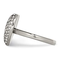Stainless Steel Polished Ring with Preciosa Crystal Heart view 3