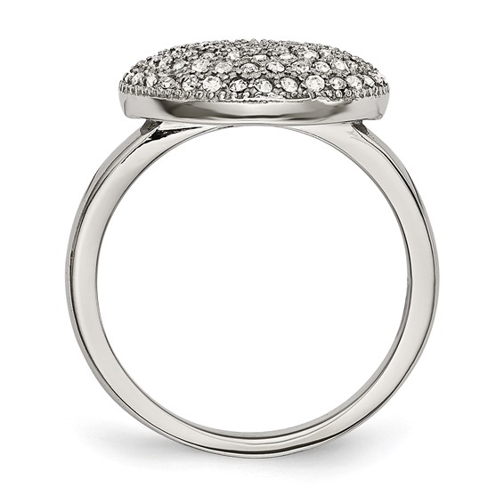 Stainless Steel Polished w/ Preciosa Crystal Circle Ring