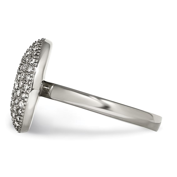 Stainless Steel Polished w/ Preciosa Crystal Circle Ring