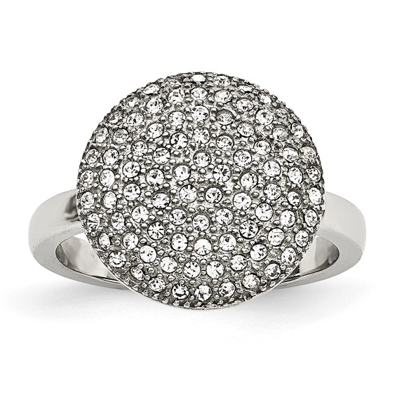 Stainless Steel Polished w/ Preciosa Crystal Circle Ring