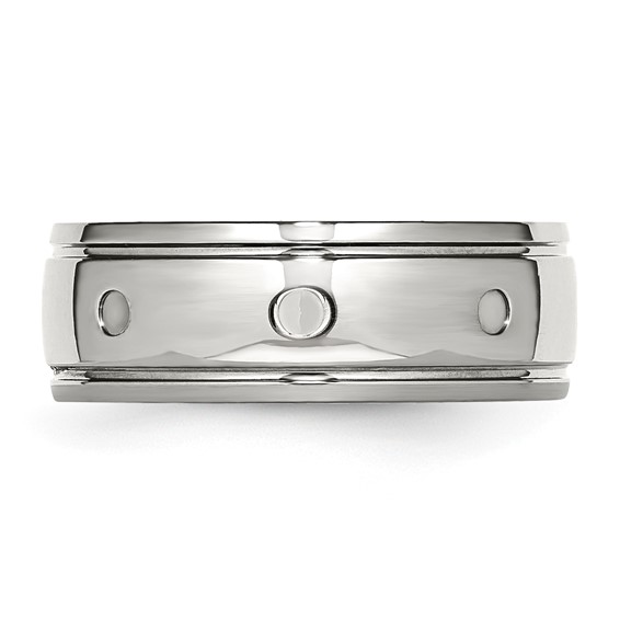 Stainless Steel Polished 8mm Grooved Band