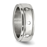 Stainless Steel Polished 8mm Grooved Band view 4